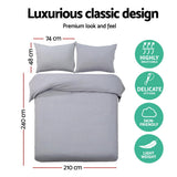 Duvet Covers: Giselle Bedding Quilt Cover Set Classic Grey King