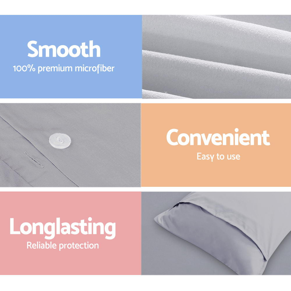 Duvet Covers: Giselle Bedding Quilt Cover Set Classic Grey King