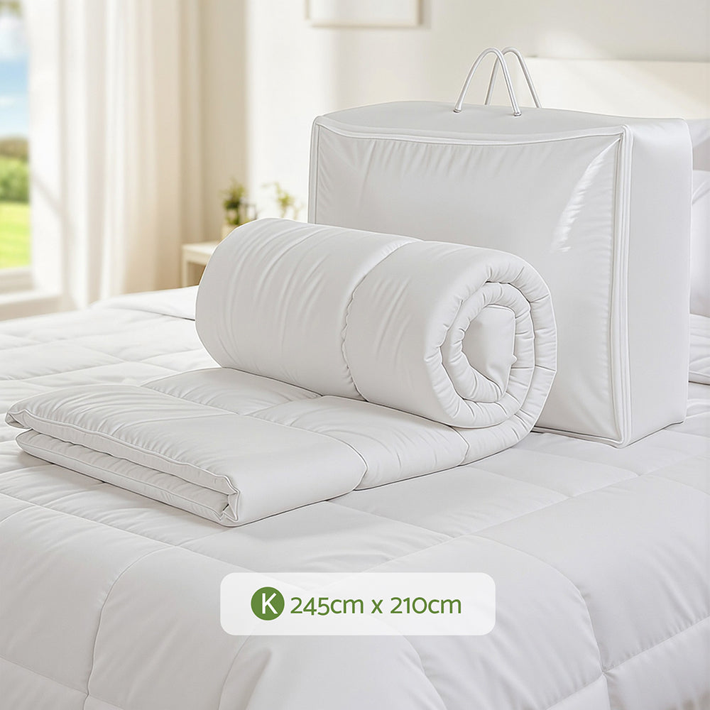 Quilts & Duvets: Giselle Bedding 200GSM Bamboo Quilt Summer Quilts All Season Doona Duvet Lightweight King