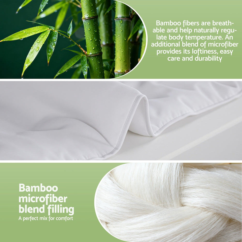 Quilts & Duvets: Giselle Bedding 200GSM Bamboo Quilt Summer Quilts All Season Doona Duvet Lightweight King