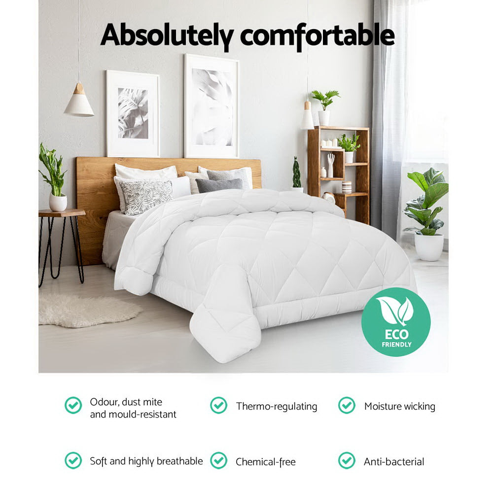 Quilts & Duvets: Giselle Bedding 400GSM Microfibre Bamboo Quilt Queen