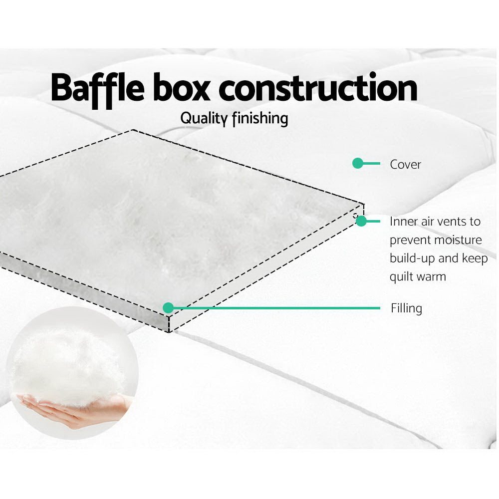 Quilts & Duvets: Giselle Bedding 400GSM Microfibre Bamboo Quilt Super King