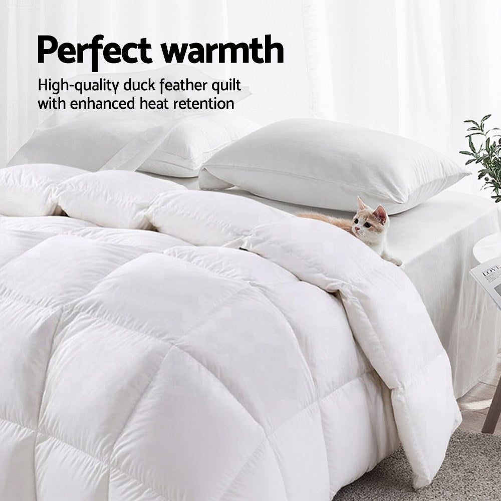 Quilts & Duvets: Giselle Bedding 700GSM Duck Down Feather Quilt Duvet Doona Winter Blanket Double