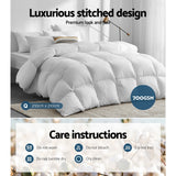 Quilts & Duvets: Giselle Bedding 700GSM Duck Down Feather Quilt Queen