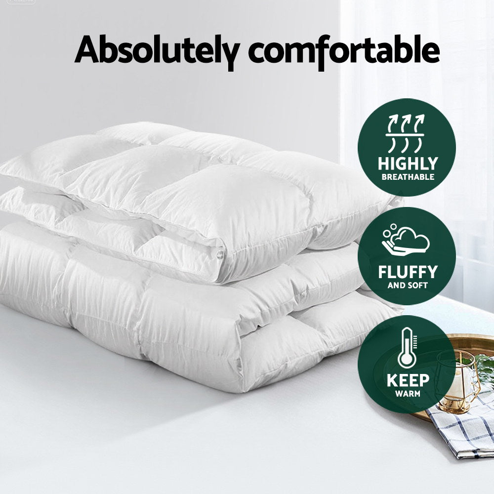 Quilts & Duvets: Giselle Bedding 700GSM Duck Down Feather Quilt Duvet Doona Winter Blanket Single