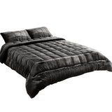 Quilts & Duvets: Giselle Bedding Faux Mink Quilt Charcoal Double