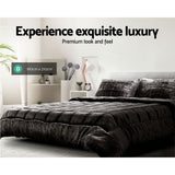 Quilts & Duvets: Giselle Bedding Faux Mink Quilt Charcoal Double