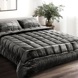 Quilts & Duvets: Giselle Bedding Faux Mink Quilt Charcoal Double