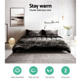 Quilts & Duvets: Giselle Bedding Faux Mink Quilt Charcoal Queen