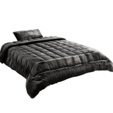 Quilts & Duvets: Giselle Bedding Faux Mink Quilt Charcoal Single