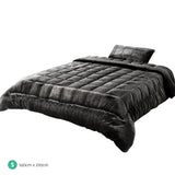 Quilts & Duvets: Giselle Bedding Faux Mink Quilt Charcoal Single