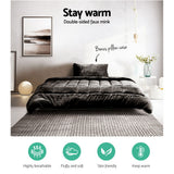 Quilts & Duvets: Giselle Bedding Faux Mink Quilt Charcoal Single