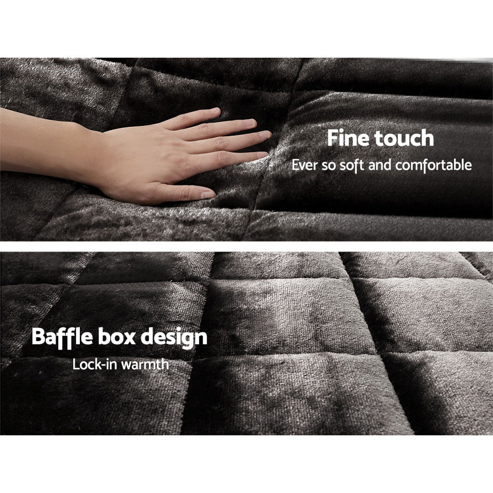 Quilts & Duvets: Giselle Bedding Faux Mink Quilt Charcoal Single