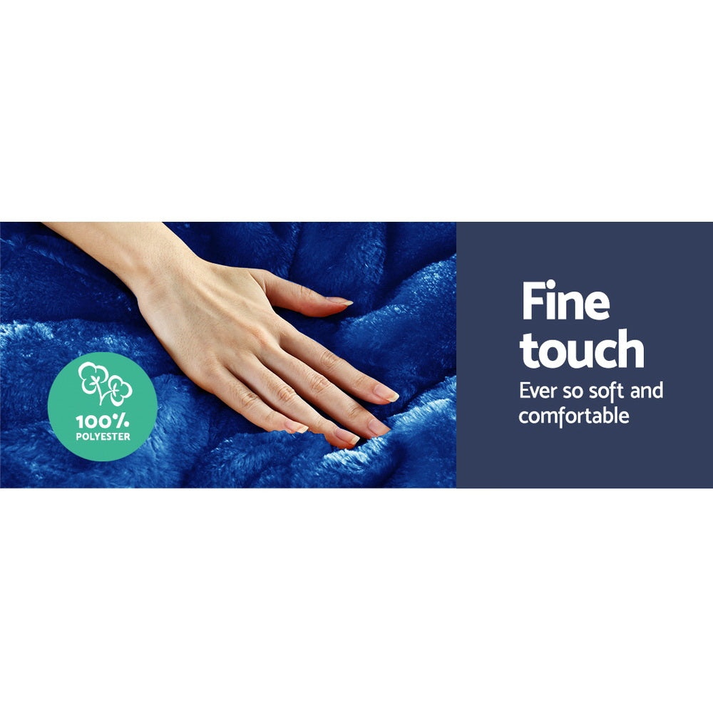 Quilts & Duvets: Giselle Bedding Faux Mink Quilt Blue King