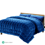 Quilts & Duvets: Giselle Bedding Faux Mink Quilt Blue Queen