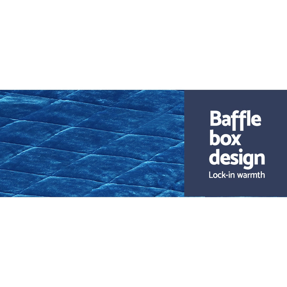Quilts & Duvets: Giselle Bedding Faux Mink Quilt Blue Super King