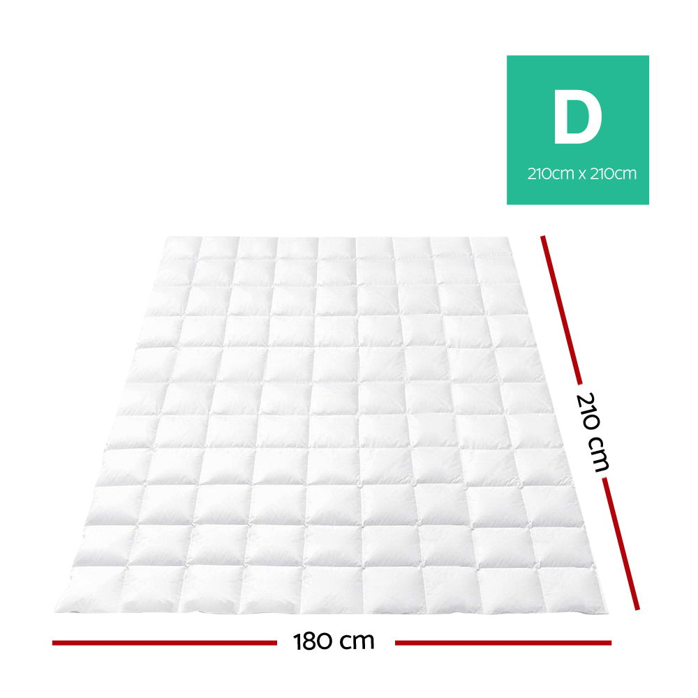 Quilts & Duvets: Giselle Bedding 700GSM Goose Down Feather Quilt Double