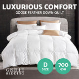Quilts & Duvets: Giselle Bedding 700GSM Goose Down Feather Quilt Double