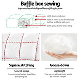 Quilts & Duvets: Giselle Bedding 700GSM Goose Down Feather Quilt Double