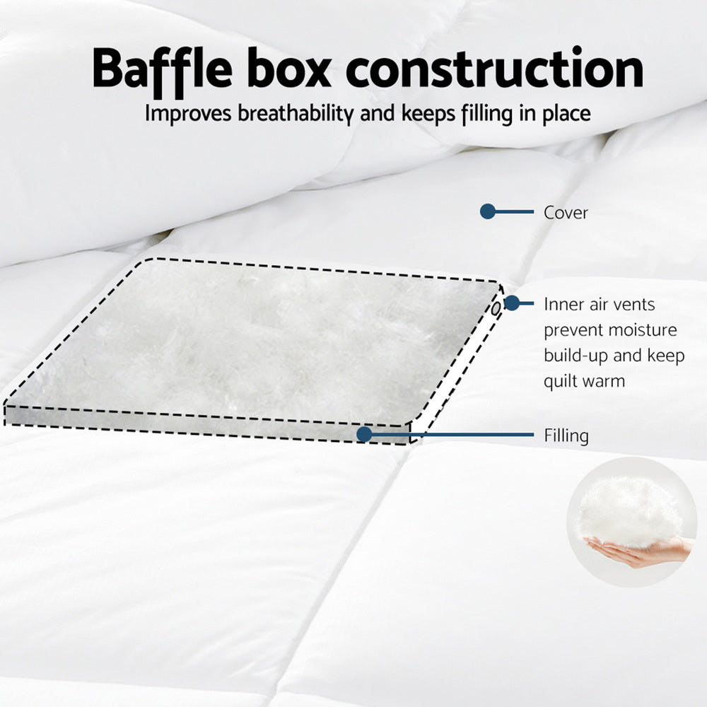 Quilts & Duvets: Giselle Bedding 800GSM Goose Down Feather Quilt Winter Blanket Duvet Comforter Double