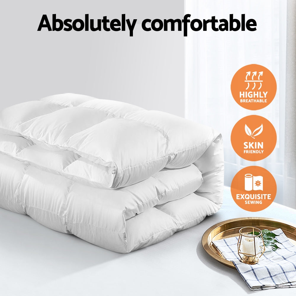Quilts & Duvets: Giselle Bedding 800GSM Goose Down Feather Quilt King