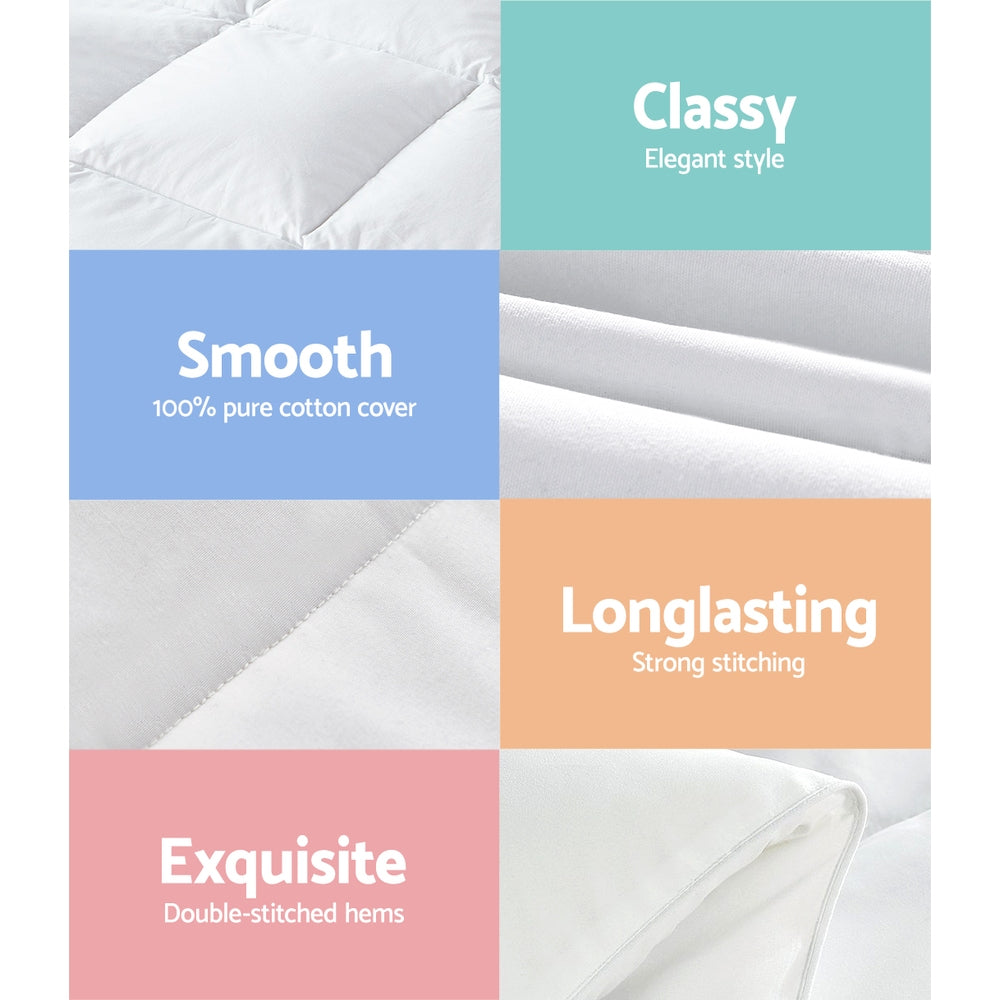 Quilts & Duvets: Giselle Bedding 800GSM Goose Down Feather Quilt King