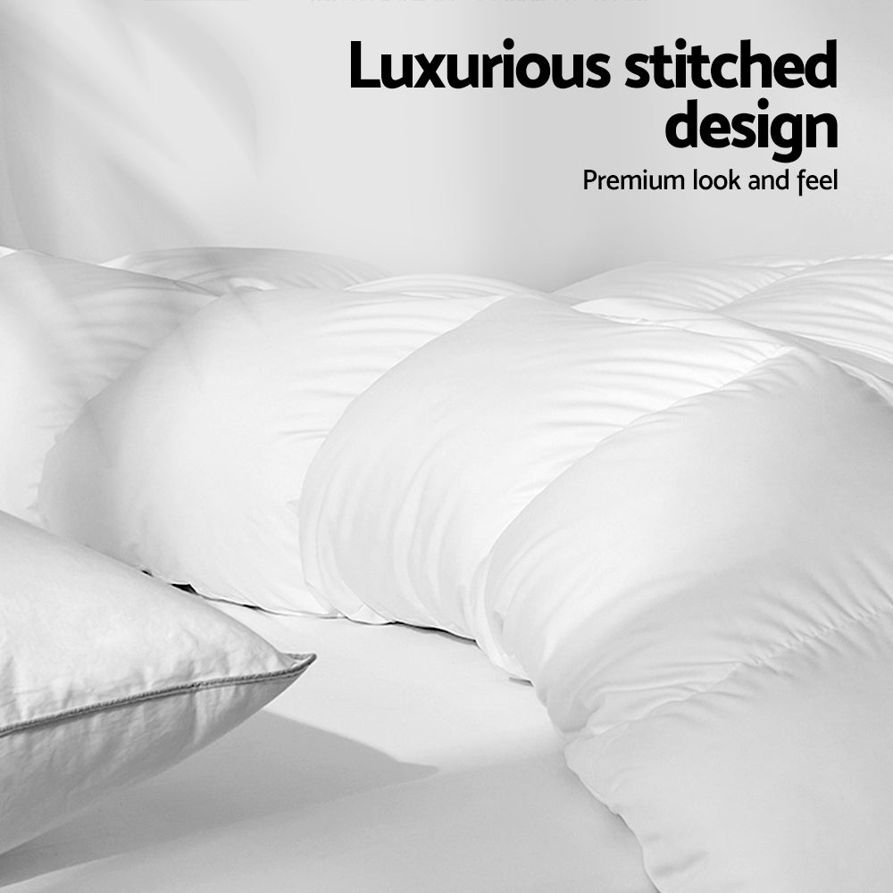 Quilts & Duvets: Giselle Bedding 800GSM Goose Down Feather Quilt Queen