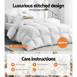 Quilts & Duvets: Giselle Bedding 500GSM Goose Down Feather Quilt Queen