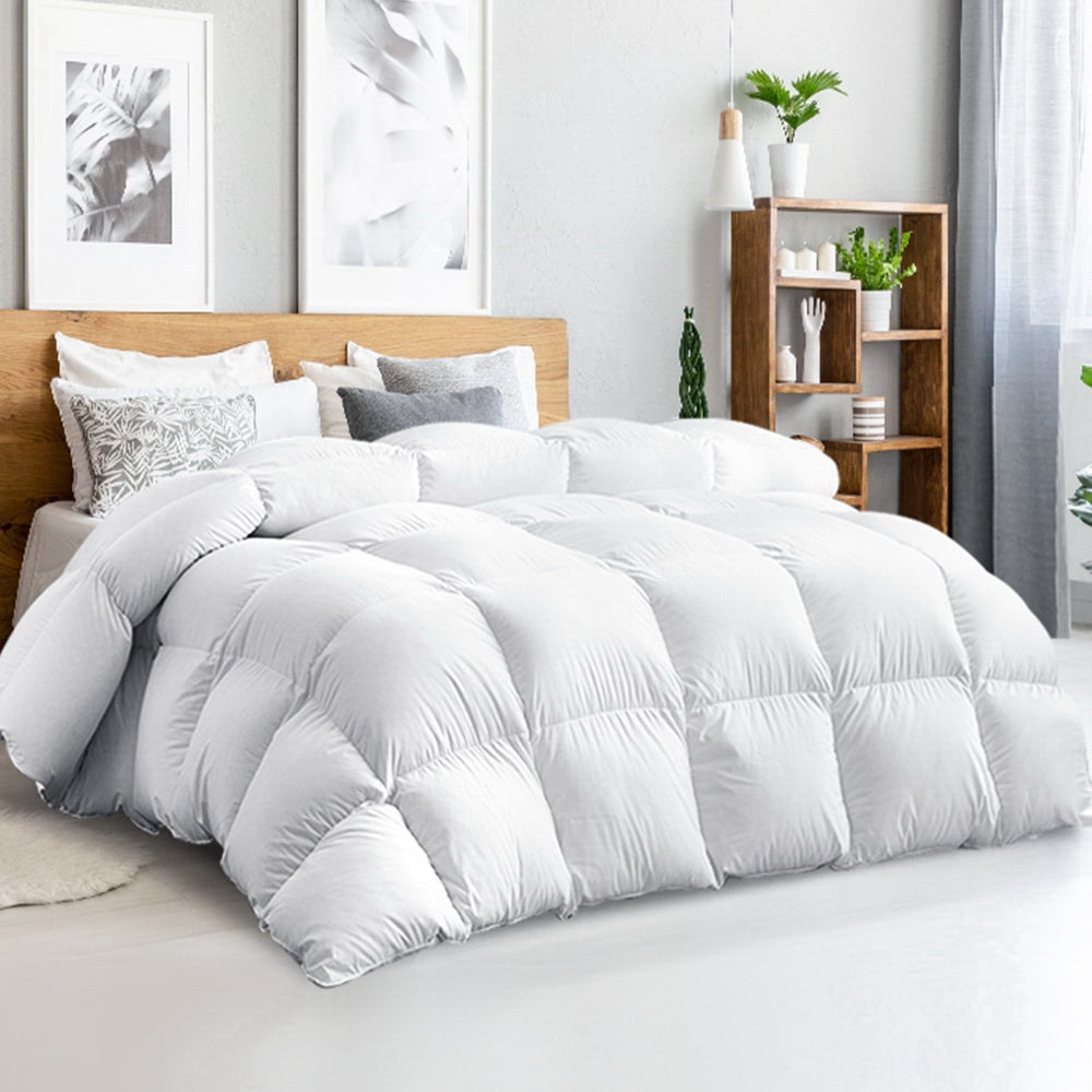 Quilts & Duvets: Giselle Bedding 500GSM Goose Down Feather Quilt Super King