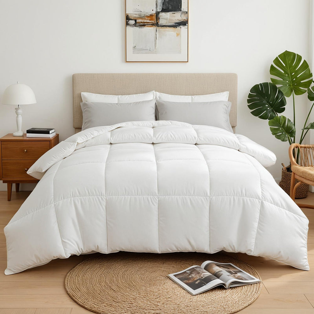 Quilts & Duvets: Giselle Bedding Queen Size 400GSM Microfiber Quilt All Season Duvet Quilts Comforter Winter Summer