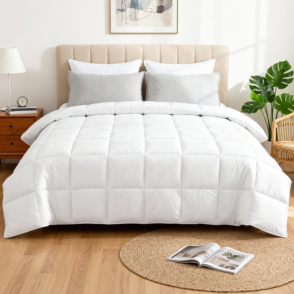 Quilts & Duvets: Giselle Bedding Super King Size 400GSM Microfiber Quilt All Season Duvet Quilts Comforter Winter Summer
