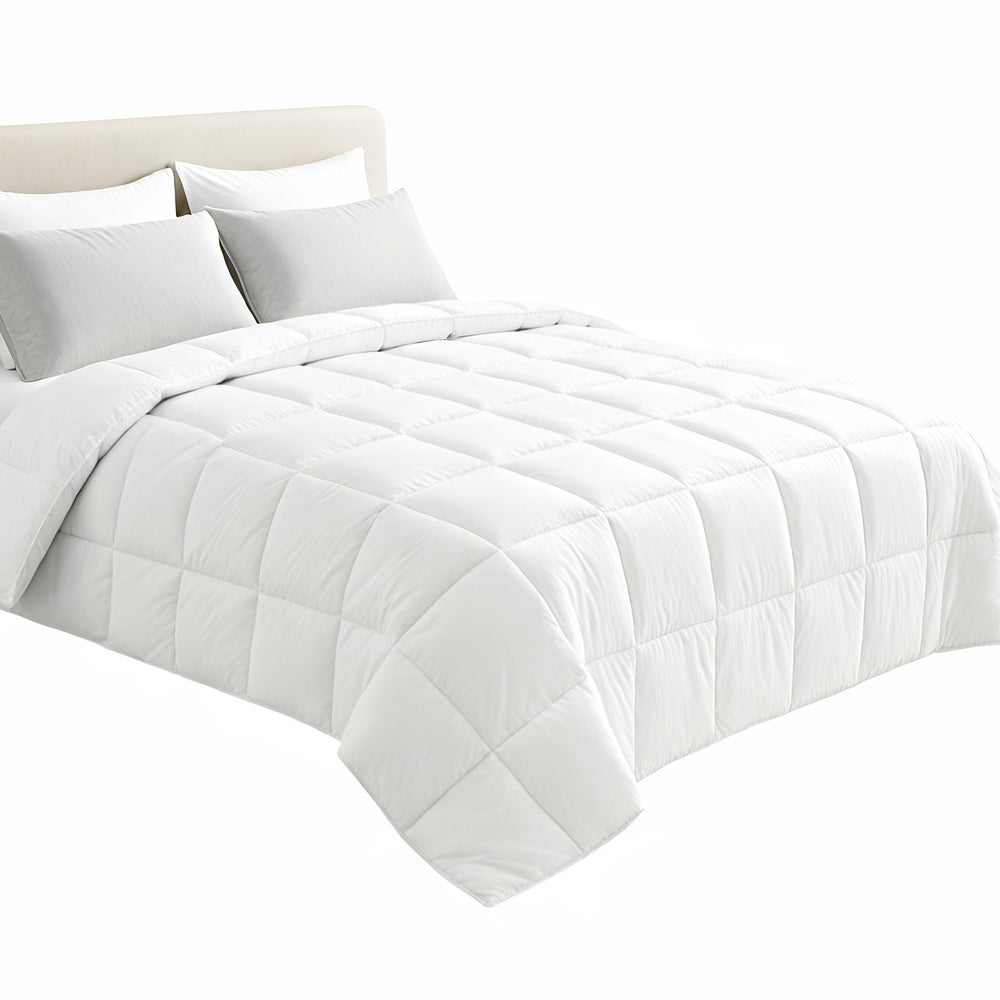 Quilts & Duvets: Giselle Bedding Super King Size 400GSM Microfiber Quilt All Season Duvet Quilts Comforter Winter Summer