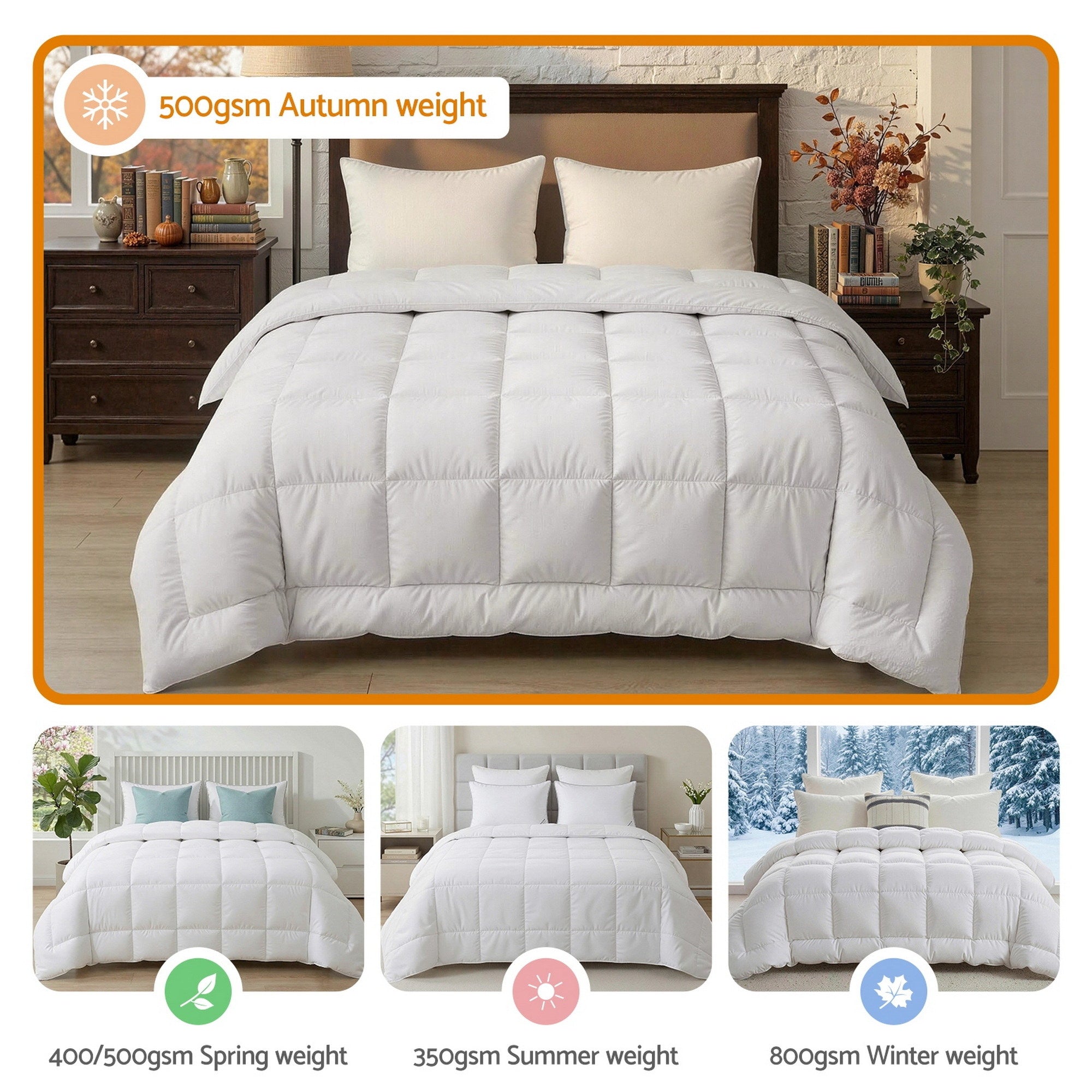 Giselle Bedding Wool Quilt 500GSM Thick King Winter Doona Baffle Box Construction 100% Wool Filling