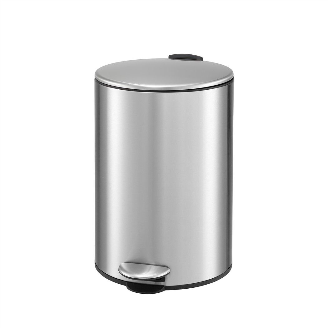 Cefito 12L Pedal Bin Rubbish Waste Bin Soft Close Lid Kitchen Bathroom Silver