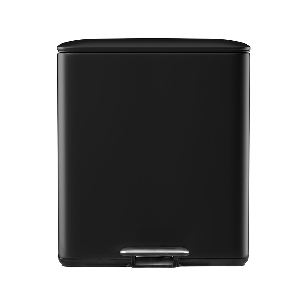 Pedal Bins: Cefito Pedal Bins Rubbish Bin Dual Compartment Waste Recycle Dustbins 40L Black