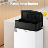 Pedal Bins: Cefito Pedal Bins Rubbish Bin Waste Recycle Dustbins Kitchen Trash Can 40L White