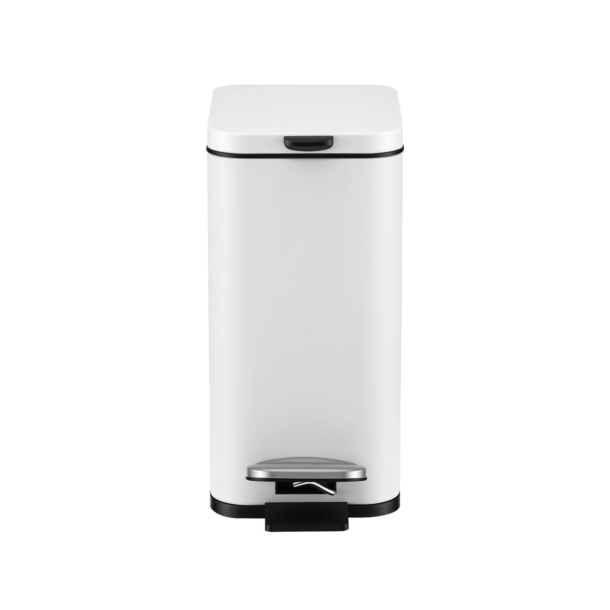 Cefito 5L Pedal Rubbish Bin Carbon Steel Rectangular Trash Can Removable Bucket White