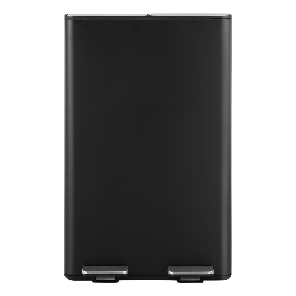 Pedal Bins: Cefito Pedal Bins Rubbish Bin Dual Compartment Waste Recycle Dustbins 60L Black