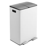 Pedal Bins: Cefito Pedal Bins Rubbish Bin Dual Compartment Waste Recycle Dustbins 60L White