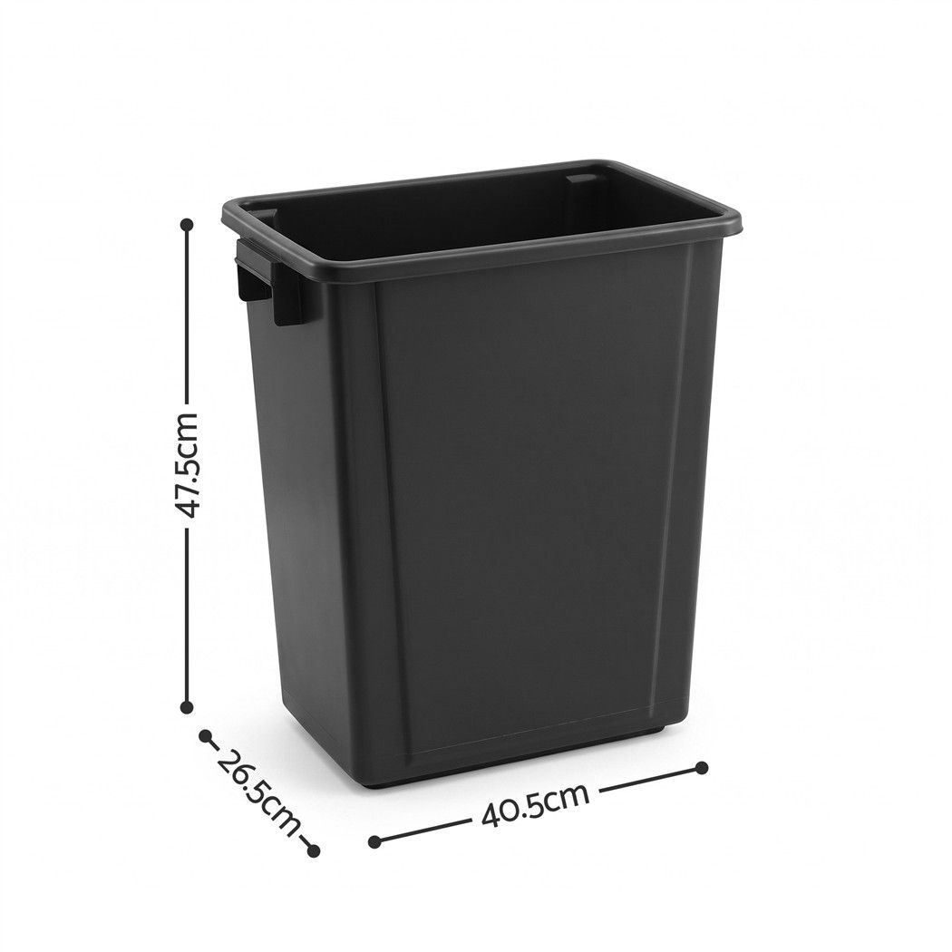 Cefito 35L Rubbish Bin Waste Dustbin Open Top Trash Can Kitchen Office Dark Grey