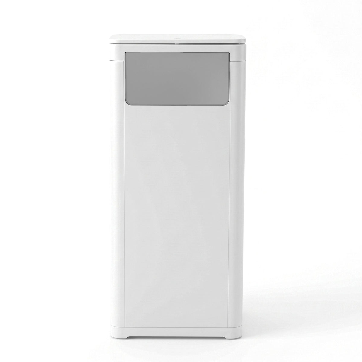 Cefito 30L Commercial Trash Can with Lid Front Push Flap Rubbish Bin White