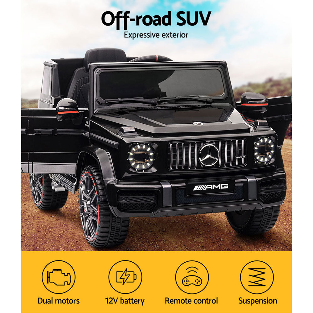 Ride On Cars: Kids Electric Ride On Car Mercedes-Benz Licensed AMG G63 Toy Cars Remote Black