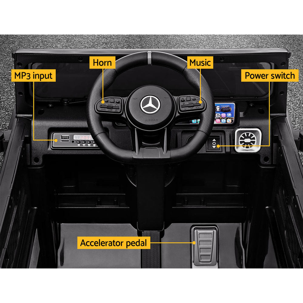 Ride On Cars: Kids Electric Ride On Car Mercedes-Benz Licensed AMG G63 Toy Cars Remote Black