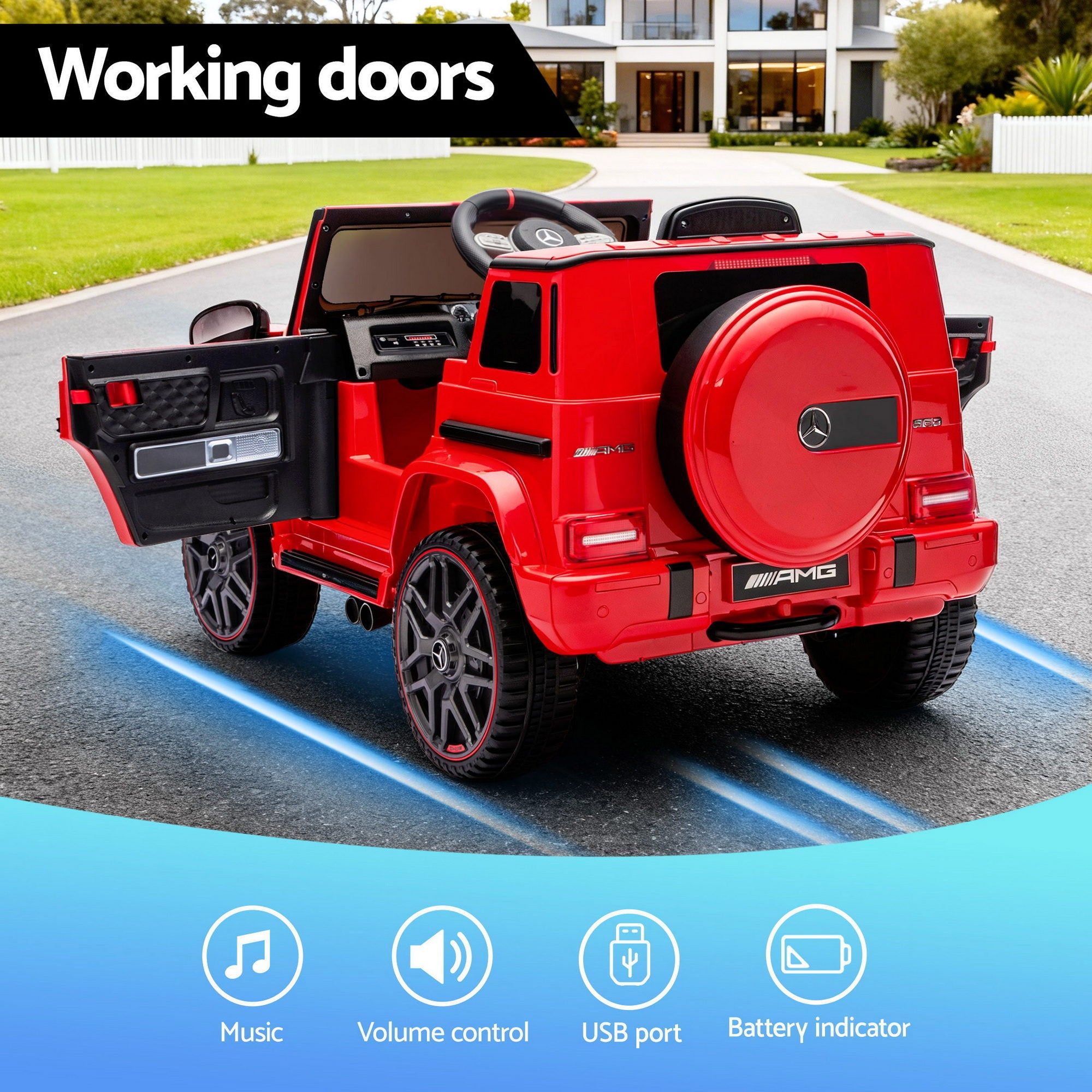 Ride On Cars: Kids Electric Ride On Car G63 Toy Cars Remote Control Red