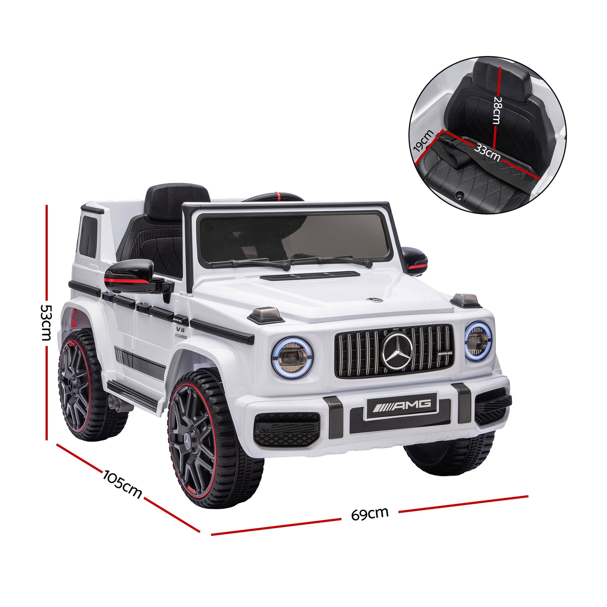 Ride On Cars: Kids Electric Ride On Car G63 Toy Cars Remote Control White