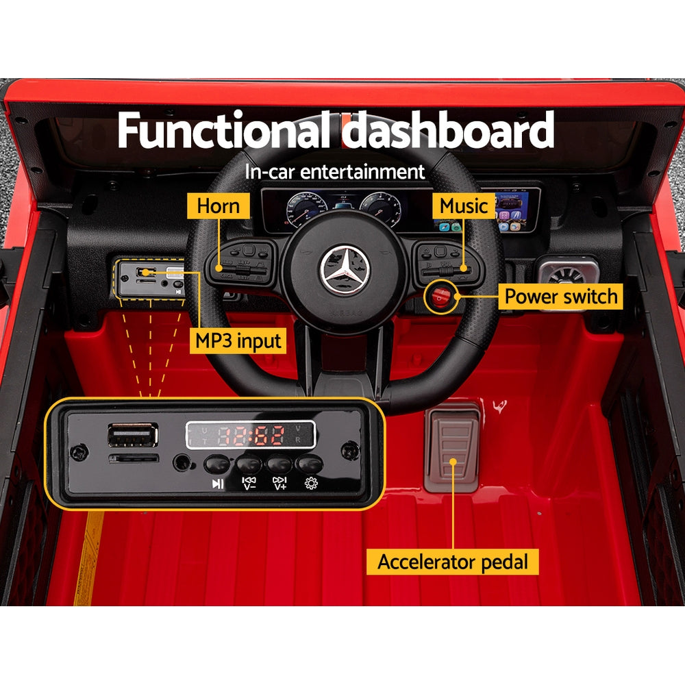 Ride On Cars: Kids Electric Ride On Car Mercedes-Benz Licensed AMG G63 Toy Cars Remote Red