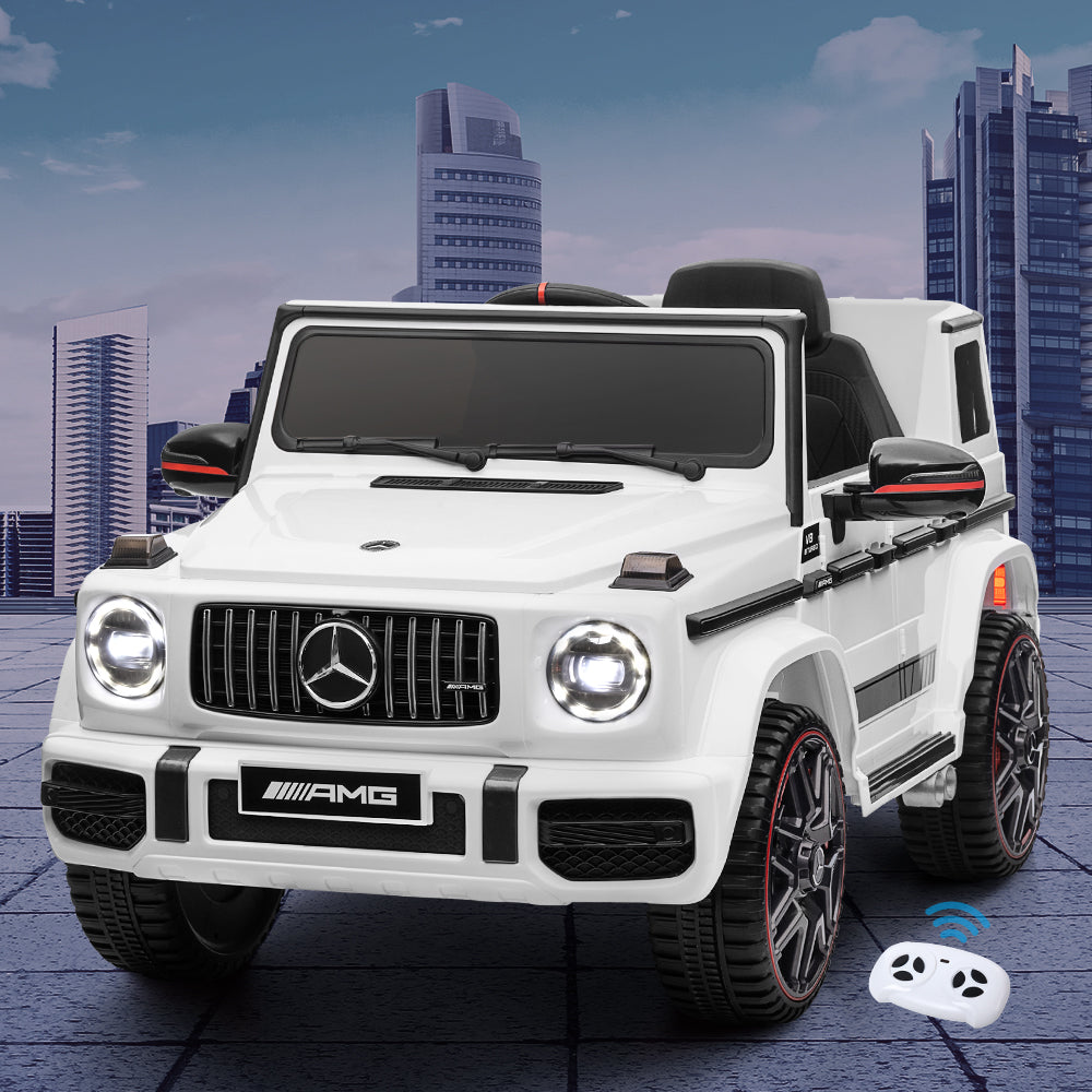 Ride On Cars: Kids Electric Ride On Car Mercedes-Benz Licensed AMG G63 Toy Cars Remote White