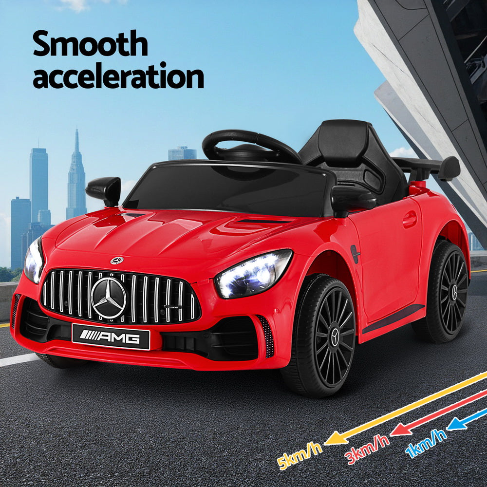 Ride On Cars: Kids Electric Ride On Car Mercedes-Benz AMG GTR Licensed Toy Cars Remote Red