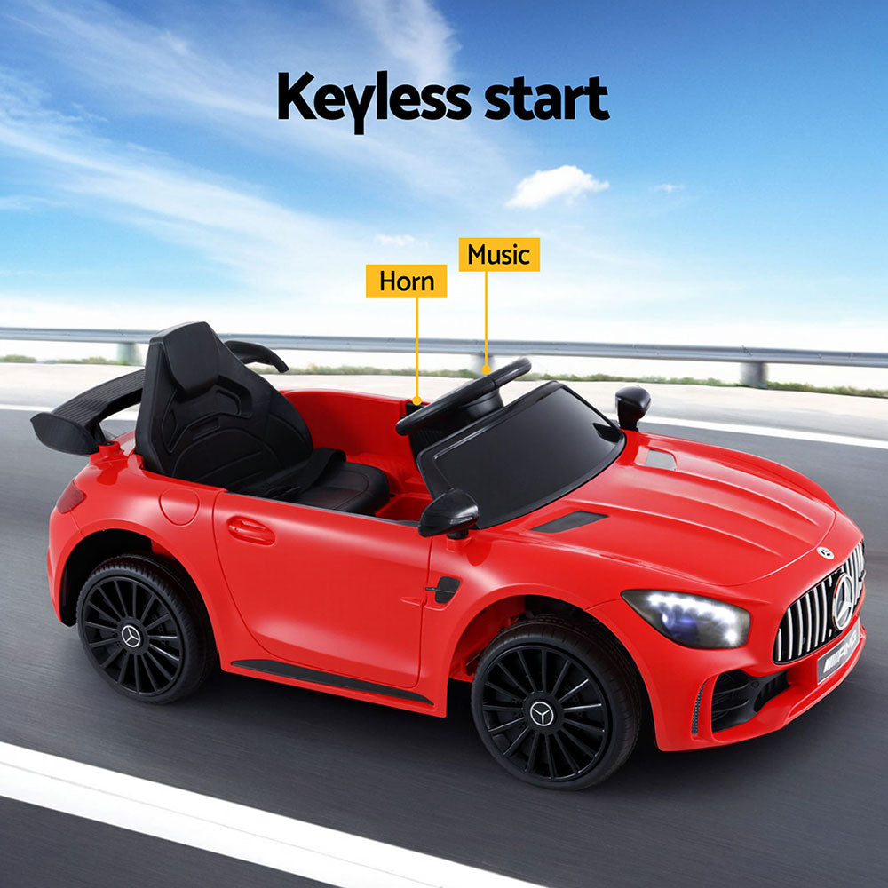 Ride On Cars: Kids Electric Ride On Car Mercedes-Benz AMG GTR Licensed Toy Cars Remote Red