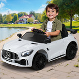 Ride On Cars: Kids Electric Ride On Car Mercedes-Benz AMG GTR Licensed Toy Cars Remote White